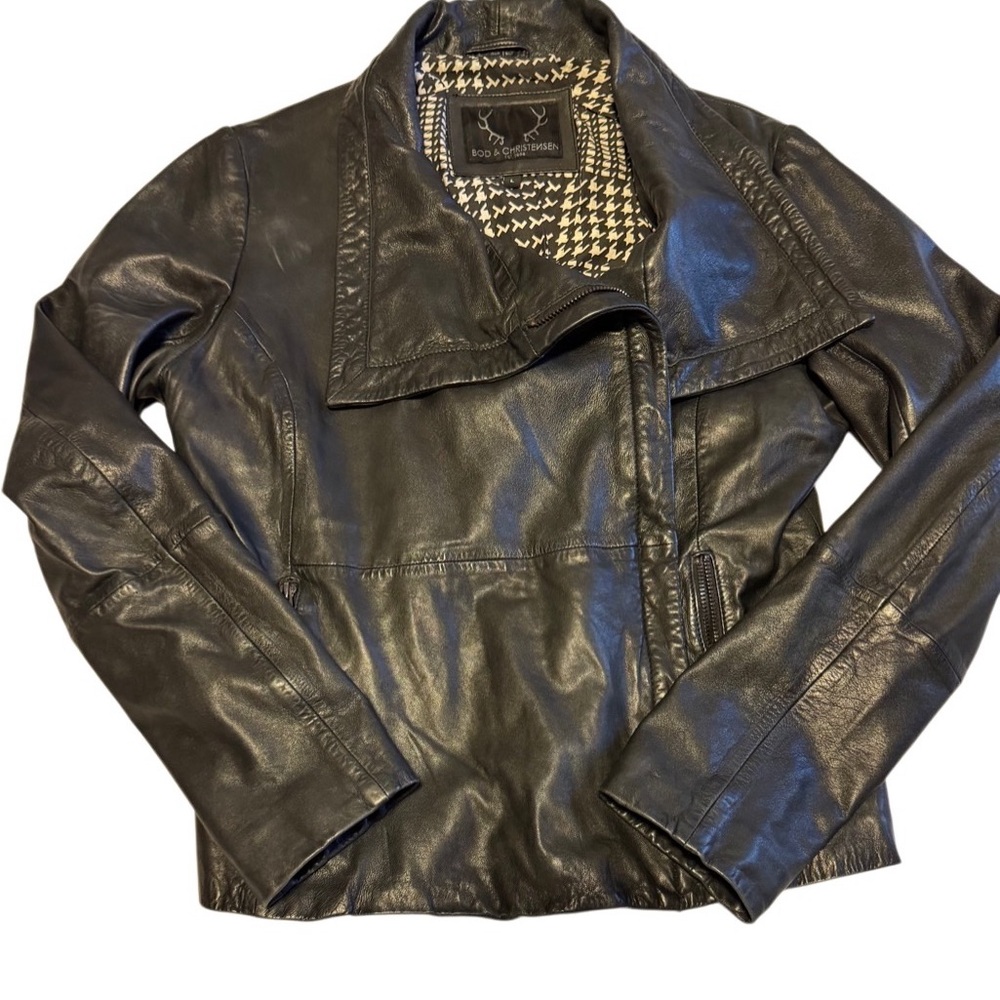 Bod And Christensen Size Large Womens Leather Jacket - EUC